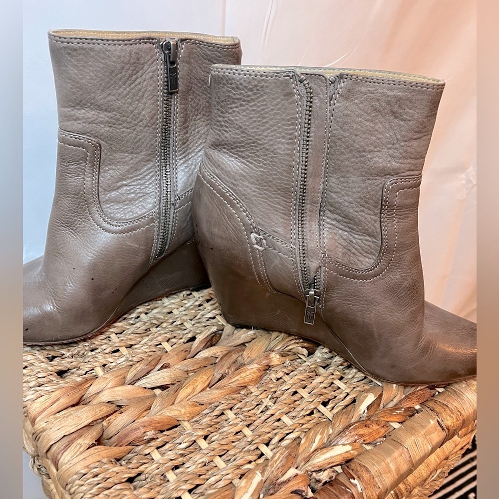 Frye Regina- taupe wedge booties - Picture 3 of 8